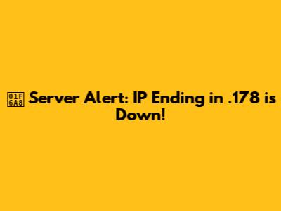 🚨 Server Alert: IP Ending in .178 is Down!