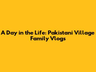 A Day in the Life: Pakistani Village Family Vlogs