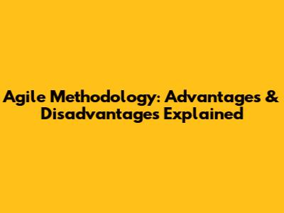 Agile Methodology: Advantages & Disadvantages Explained