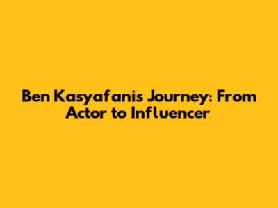 Ben Kasyafani's Journey: From Actor to Influencer