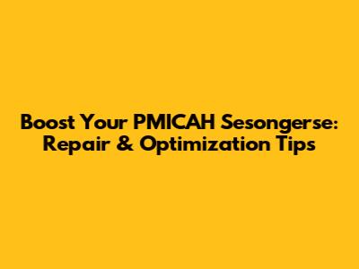 Boost Your PMICAH Sesongerse: Repair & Optimization Tips