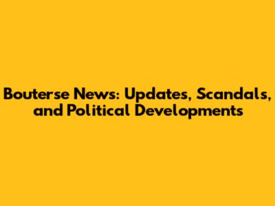 Bouterse News: Updates, Scandals, and Political Developments
