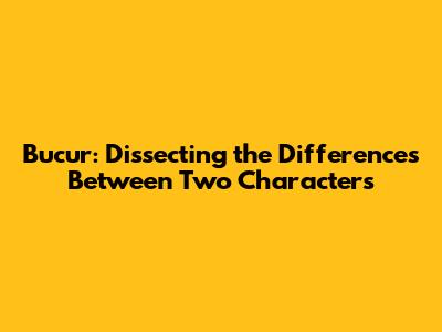 Bucur: Dissecting the Differences Between Two Characters
