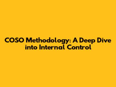 COSO Methodology: A Deep Dive into Internal Control