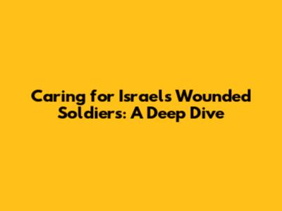 Caring for Israel's Wounded Soldiers: A Deep Dive