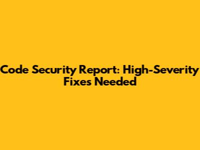Code Security Report: High-Severity Fixes Needed