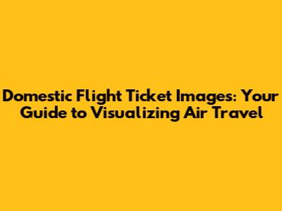 Domestic Flight Ticket Images: Your Guide to Visualizing Air Travel