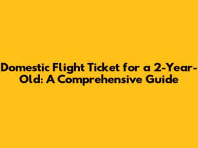 Domestic Flight Ticket for a 2-Year-Old: A Comprehensive Guide