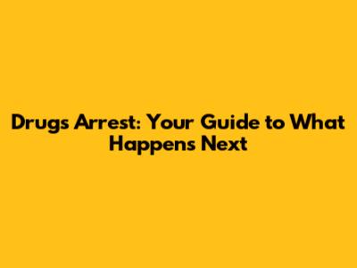 Drugs Arrest: Your Guide to What Happens Next