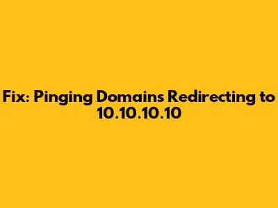 Fix: Pinging Domains Redirecting to 10.10.10.10