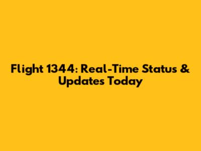 Flight 1344: Real-Time Status & Updates Today