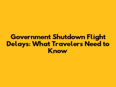 Government Shutdown Flight Delays: What Travelers Need to Know