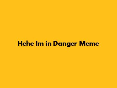 Hehe I'm in Danger Meme
