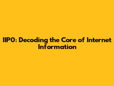 IIP0: Decoding the Core of Internet Information