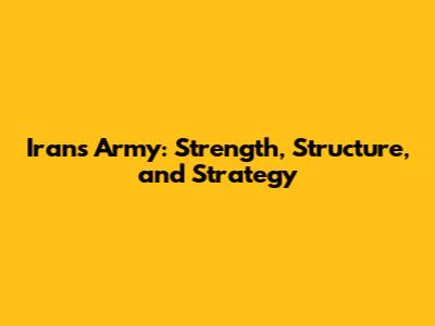 Iran's Army: Strength, Structure, and Strategy