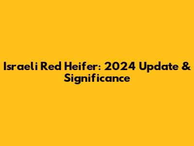 Israeli Red Heifer: 2024 Update & Significance