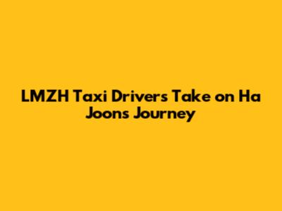 LMZH Taxi Driver's Take on Ha Joon's Journey