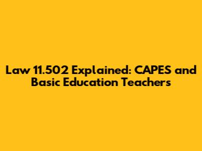 Law 11.502 Explained: CAPES and Basic Education Teachers