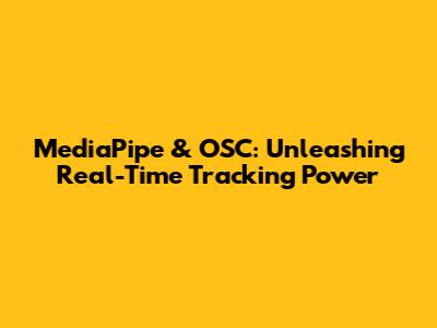 MediaPipe & OSC: Unleashing Real-Time Tracking Power