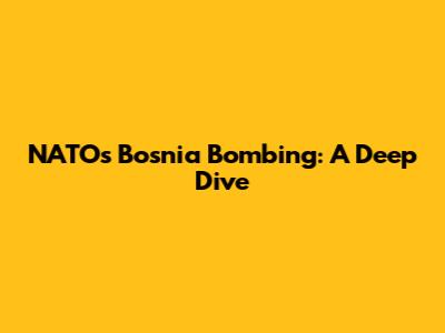 NATO's Bosnia Bombing: A Deep Dive