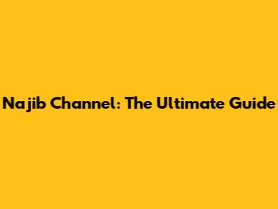 Najib Channel: The Ultimate Guide