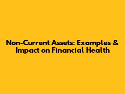 Non-Current Assets: Examples & Impact on Financial Health