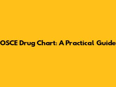 OSCE Drug Chart: A Practical Guide
