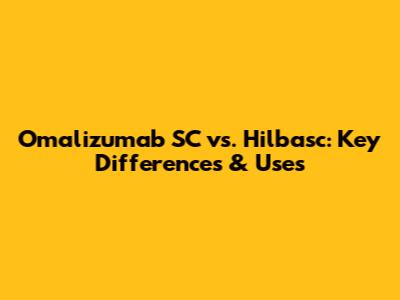 Omalizumab SC vs. Hilbasc: Key Differences & Uses