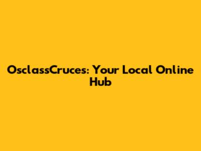 OsclassCruces: Your Local Online Hub