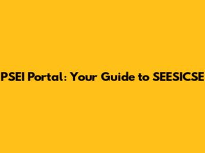 PSEI Portal: Your Guide to SEESICSE