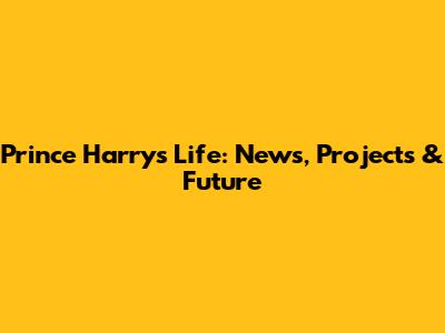 Prince Harry's Life: News, Projects & Future