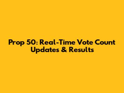 Prop 50: Real-Time Vote Count Updates & Results