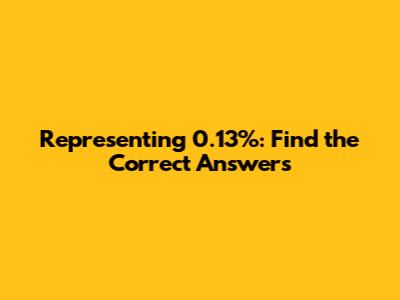 Representing 0.13%: Find the Correct Answers