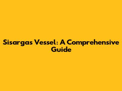Sisargas Vessel: A Comprehensive Guide