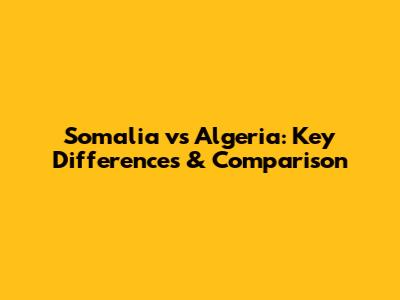 Somalia vs Algeria: Key Differences & Comparison