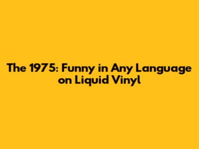The 1975: Funny in Any Language on Liquid Vinyl