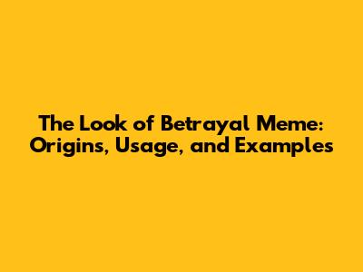 The Look of Betrayal Meme: Origins, Usage, and Examples