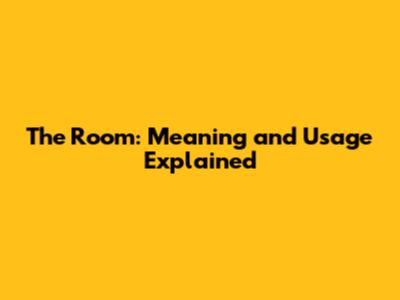 The Room: Meaning and Usage Explained
