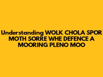 Understanding WOLK CHOLA SPOR MOTH SORRE WHE DEFENCE A MOORING PLENO MOO