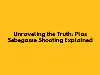 Unraveling the Truth: Plas Sebegasse Shooting Explained