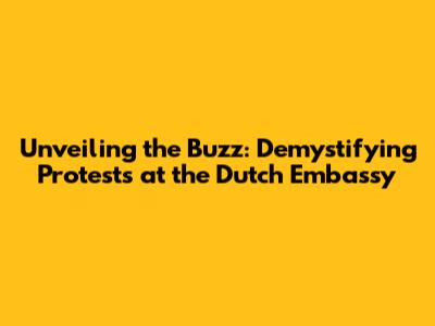 Unveiling the Buzz: Demystifying Protests at the Dutch Embassy
