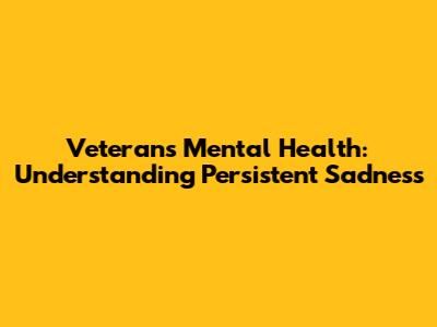 Veteran's Mental Health: Understanding Persistent Sadness