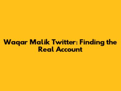 Waqar Malik Twitter: Finding the Real Account