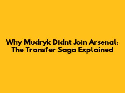 Why Mudryk Didn't Join Arsenal: The Transfer Saga Explained