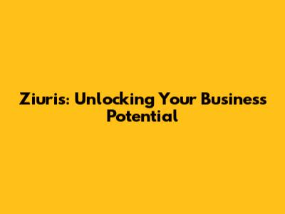 Ziuris: Unlocking Your Business Potential